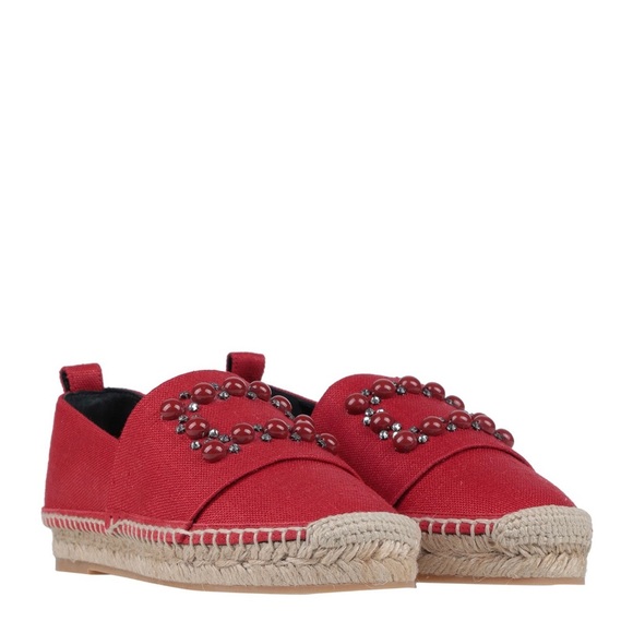 SOLD!! Roger Vivier Canvas rhinestones Espadrilles in Red - Picture 5 of 11